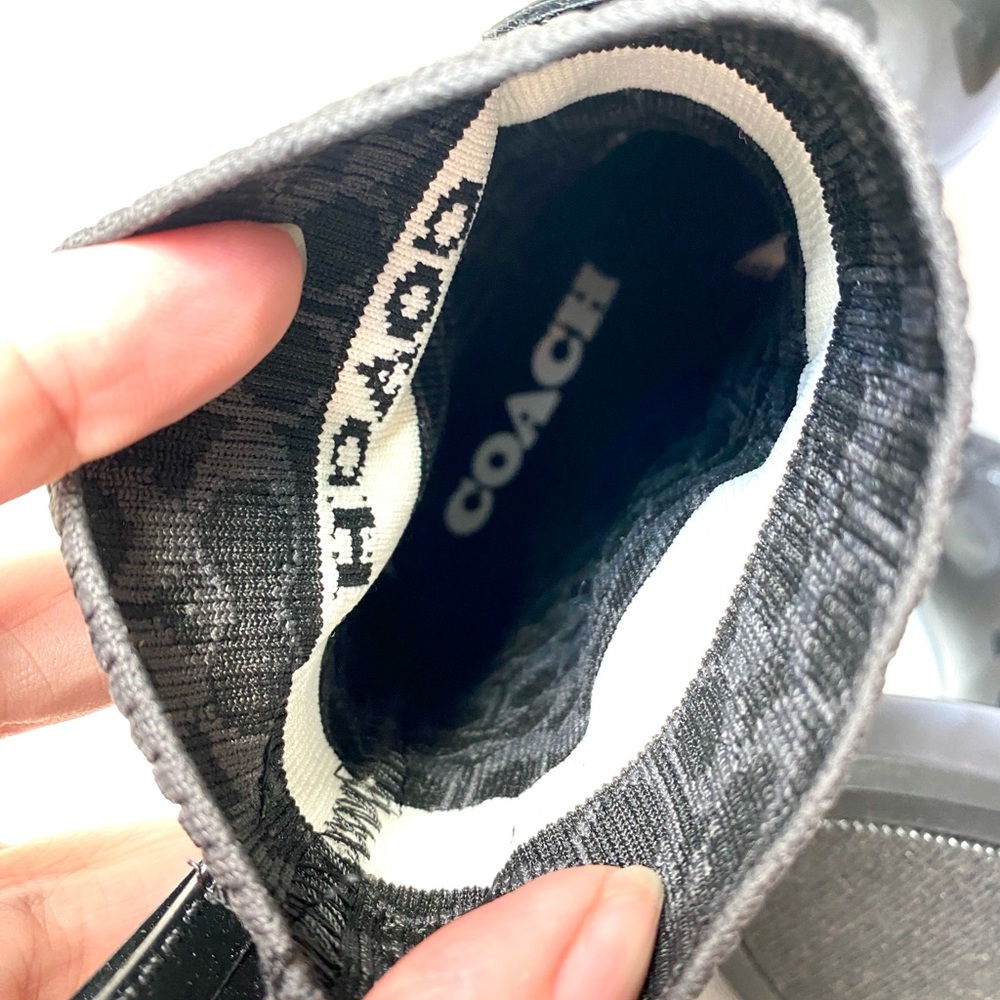 Coach Rivington Rain Bootie 8B Black Chelsea Ankle Logo - Picture 9 of 10